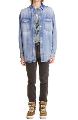 Isabel Marant Tailly Oversize Button-Up Shirt in Light Blue