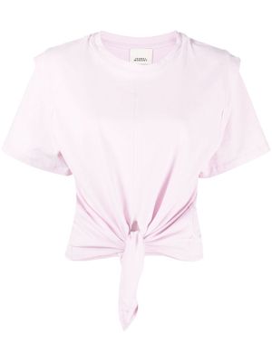 Isabel Marant tied-waist short-sleeve T-shirt - Pink