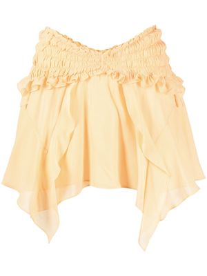 ISABEL MARANT Tripsy ruffled silk-chiffon miniskirt - Orange