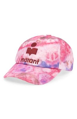 Isabel Marant Tryon Logo Tie Dye Baseball Cap in Pink