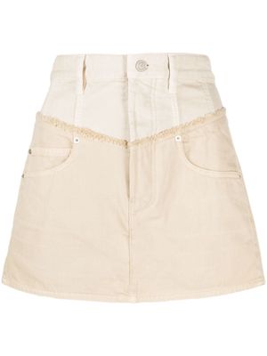 ISABEL MARANT two-tone panelled denim miniskirt - Neutrals