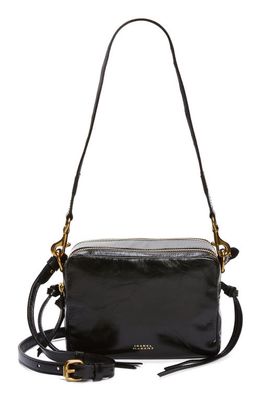 Isabel Marant Wardy Crinkle Leather Camera Bag in Black