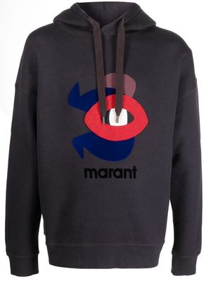 Isabel Marant Wilanz logo-print hoodie - Black