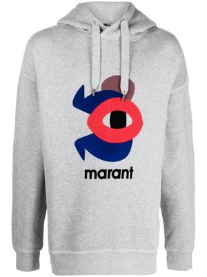 Isabel Marant Wilanz logo-print hoodie - Grey