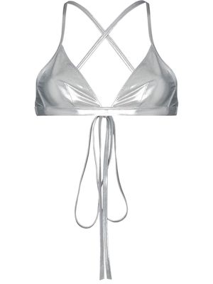 Isabel Marant wraparound triangle tie bikini top - Silver