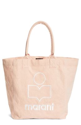Isabel Marant Yenky Embroidered Logo Canvas Tote in Papaya