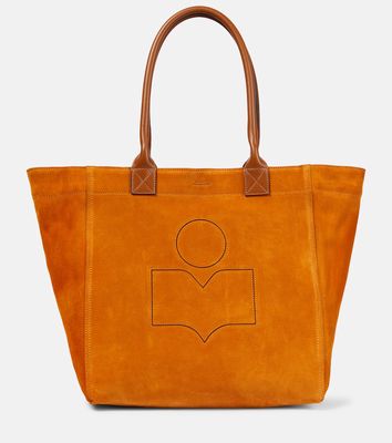 Isabel Marant Yenky Small logo-embroidered suede tote bag
