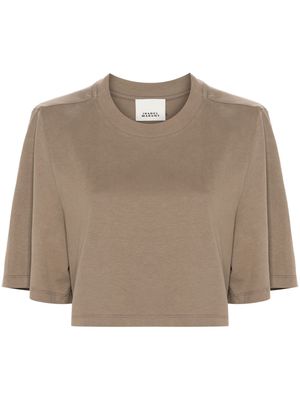ISABEL MARANT Zaely cropped T-shirt - Green