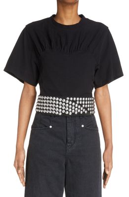 Isabel Marant Zazie Bustier Cotton T-Shirt in Black