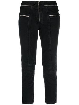 ISABEL MARANT zip-embellished cropped jeans - Black