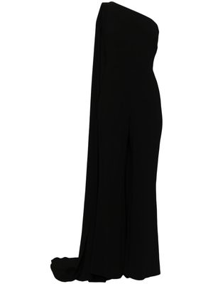 Isabel Sanchis cape-insert one-shoulder jumpsuit - Black