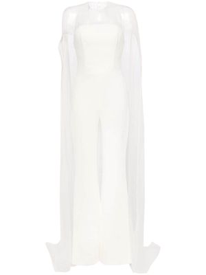 Isabel Sanchis cape-overlay train jumpsuit - White