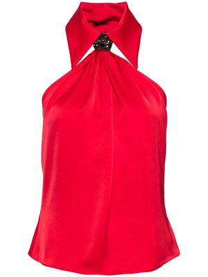 Isabel Sanchis crystal-embellished sleeveless top - Red