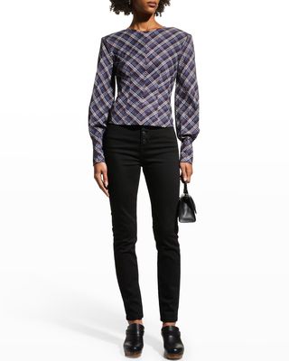 Isabel Structured Plaid Blouse