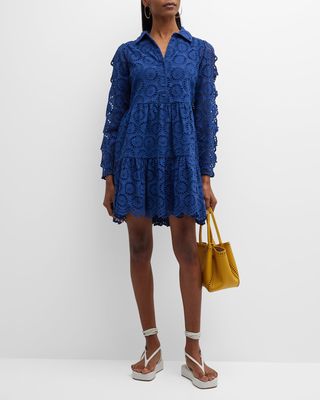 Isabella Eyelet Embroidered Dress with Cutout Sleeves