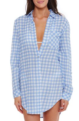 Isabella Rose Chateau Boyfriend Cover-Up Shirt in Chambray