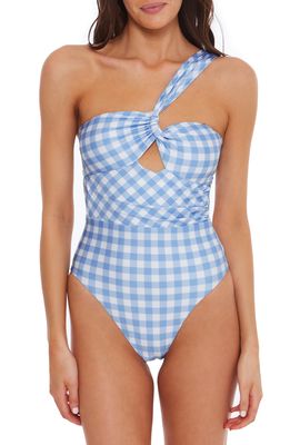 Isabella Rose Chateau Check One-Piece Swimsuit in Chambray