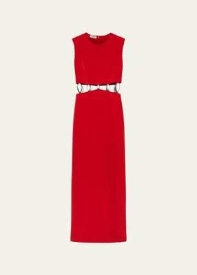 Isadora Crepe Sleeveless Cutout Gown