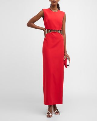 Isadora Sleeveless Cutout Embellished Gown