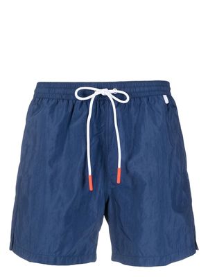 Isaia contrast drawstring swim shorts - Blue