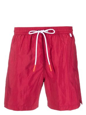 Isaia contrast drawstring swim shorts - Red