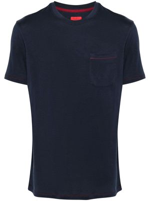 Isaia contrast-stitching jersey T-shirt - Blue