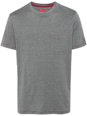 Isaia contrast-stitching jersey T-shirt - Grey