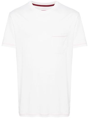 Isaia contrast-stitching jersey T-shirt - Neutrals