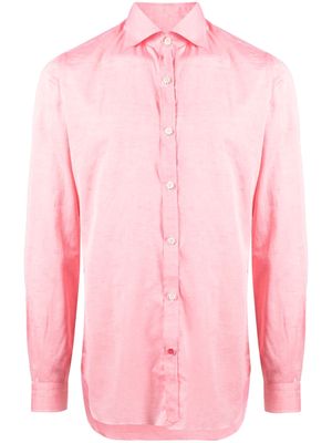 Isaia cotton-lined spread-collar shirt - Pink
