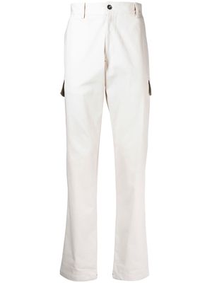 Isaia Drill mid-rise cargo trousers - White