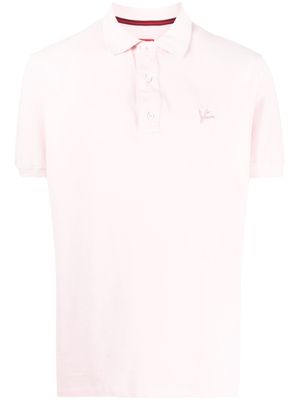 Isaia embroidered-logo cotton polo shirt - Pink
