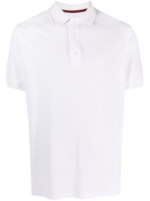 Isaia embroidered-logo cotton polo shirt - White