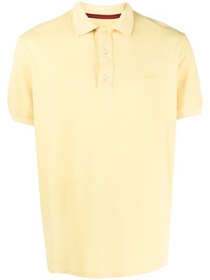Isaia embroidered-logo cotton polo shirt - Yellow
