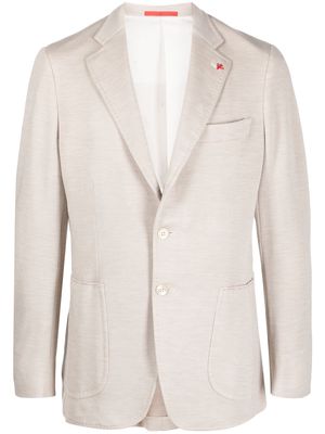 Isaia lapel-pin single-breasted blazer - Neutrals