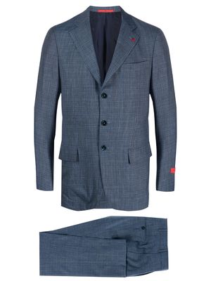 Isaia plaid-print single-breasted suit - Blue