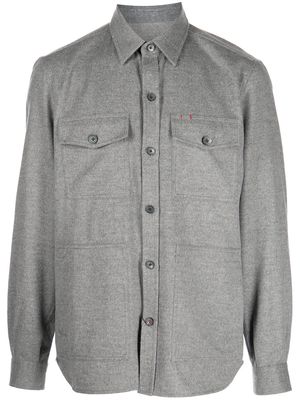 Isaia stitch-detail shirt jacket - Grey