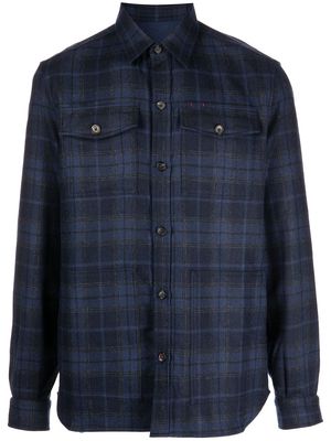 Isaia stitch-detail shirt jacket - Multicolour