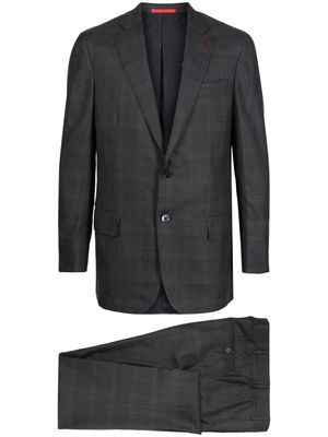 Isaia tartan-pattern wool suit - Grey