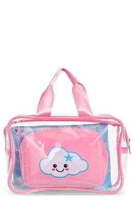 Iscream 3-Piece Cheerful Clouds Cosmetic Bag Set in Pink