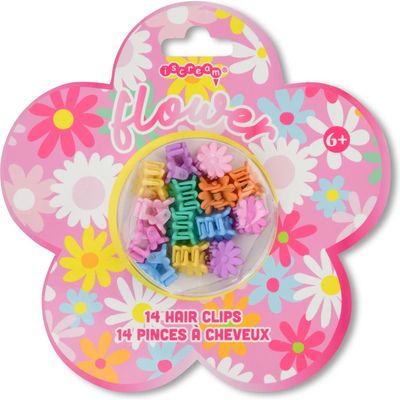 Iscream Kids' Flower Power Assorted 14-Pack Hair Clips in Pink Multi