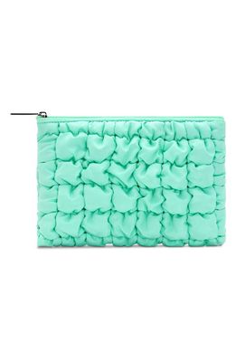 Iscream Kids' Puffy Quilted Zip Pouch in Mint Green