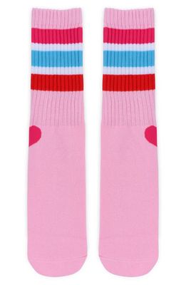 Iscream Kids' Stripe Crew Socks in Pink Multi