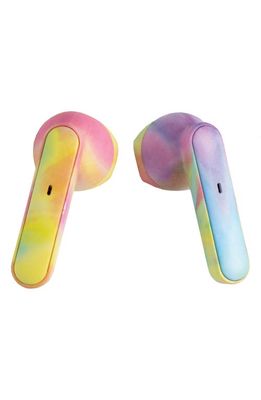 Iscream Pastel Tie Dye Earbuds with Case in Pastel Pink