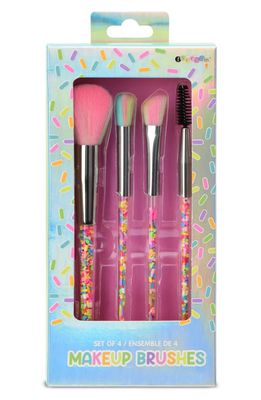 Iscream Set of 4 Sprinkle Makeup Brushes in Pink Multi