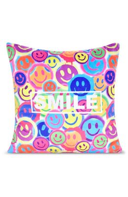 Iscream Spray Paint Smiles Accent Pillow in Blue