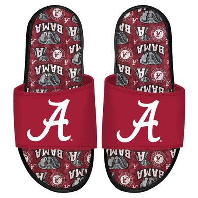 ISLIDE Alabama Crimson Tide Team Pattern Gel Slide Sandals in Black