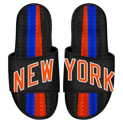 ISLIDE Black New York Knicks 2022/23 City Edition Gel Slide Sandals