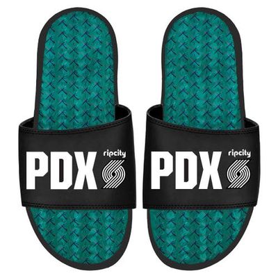 ISLIDE Black Portland Trail Blazers 2022/23 City Edition Gel Slide Sandals