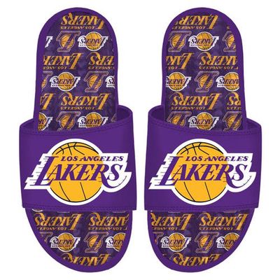 ISLIDE Los Angeles Lakers Team Pattern Gel Slide Sandals in Purple