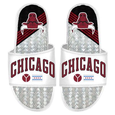 ISLIDE White Chicago Bulls 2022/23 City Edition Gel Slide Sandals